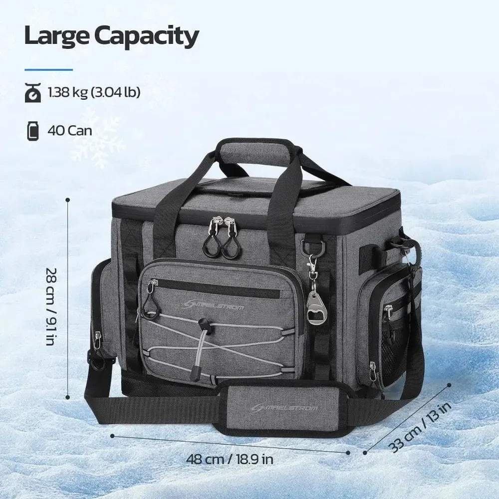 45L Soft Sided Insulated Leakproof Cooler Bag - Ideal for Camping and Beach Use - Trekker Essentials