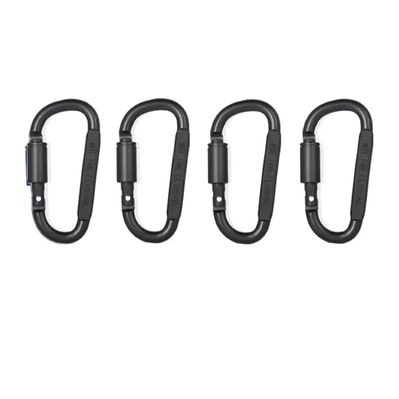 4Pcs Carabiner Set - Tactical Aluminum Alloy Carabiner Hooks for Camping, Survival, EDC, and Outdoor Activities - Trekker Essentials