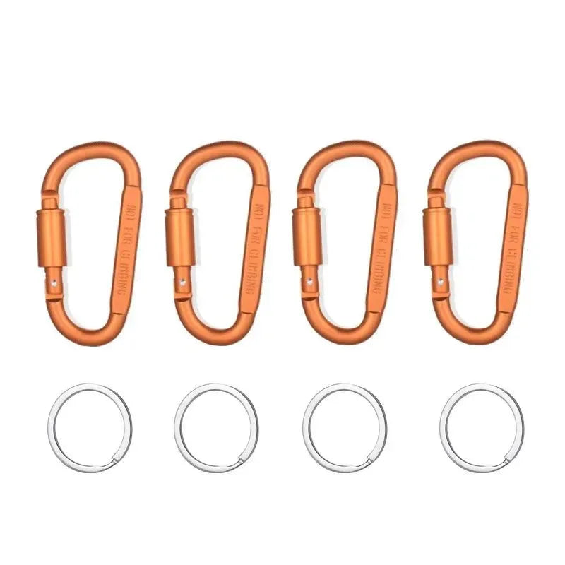 4Pcs Carabiner Set - Tactical Aluminum Alloy Carabiner Hooks for Camping, Survival, EDC, and Outdoor Activities - Trekker Essentials
