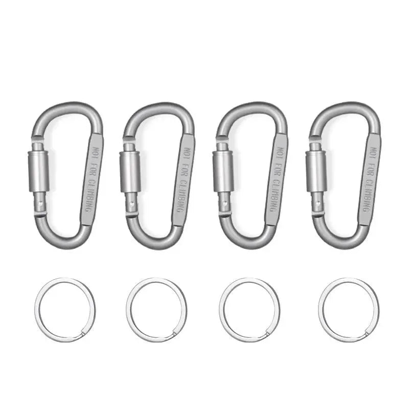 4Pcs Carabiner Set - Tactical Aluminum Alloy Carabiner Hooks for Camping, Survival, EDC, and Outdoor Activities - Trekker Essentials