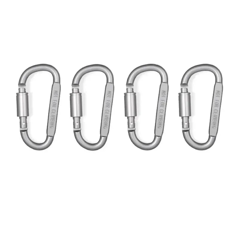 4Pcs Carabiner Set - Tactical Aluminum Alloy Carabiner Hooks for Camping, Survival, EDC, and Outdoor Activities - Trekker Essentials