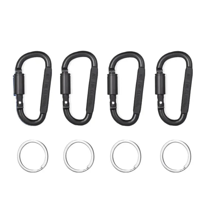 4Pcs Carabiner Set - Tactical Aluminum Alloy Carabiner Hooks for Camping, Survival, EDC, and Outdoor Activities - Trekker Essentials