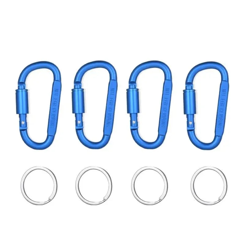 4Pcs Carabiner Set - Tactical Aluminum Alloy Carabiner Hooks for Camping, Survival, EDC, and Outdoor Activities - Trekker Essentials