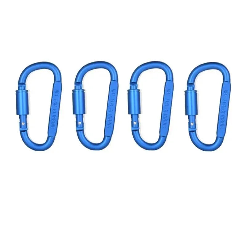 4Pcs Carabiner Set - Tactical Aluminum Alloy Carabiner Hooks for Camping, Survival, EDC, and Outdoor Activities - Trekker Essentials