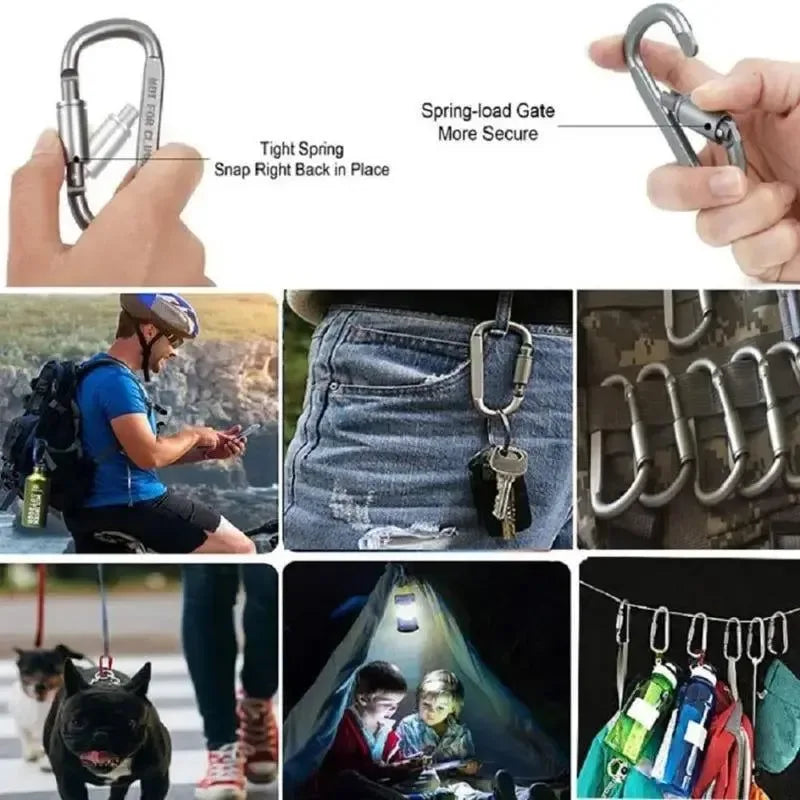 4Pcs Carabiner Set - Tactical Aluminum Alloy Carabiner Hooks for Camping, Survival, EDC, and Outdoor Activities - Trekker Essentials