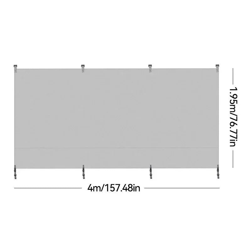 4x1.95M Caravan Privacy Screen Car Side Awning - Rooftop Tent Sun Shelter Shade for SUV Camping - Trekker Essentials