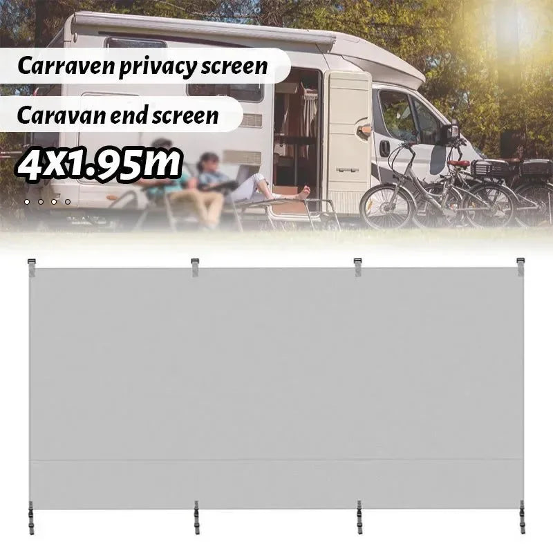 4x1.95M Caravan Privacy Screen Car Side Awning - Rooftop Tent Sun Shelter Shade for SUV Camping - Trekker Essentials