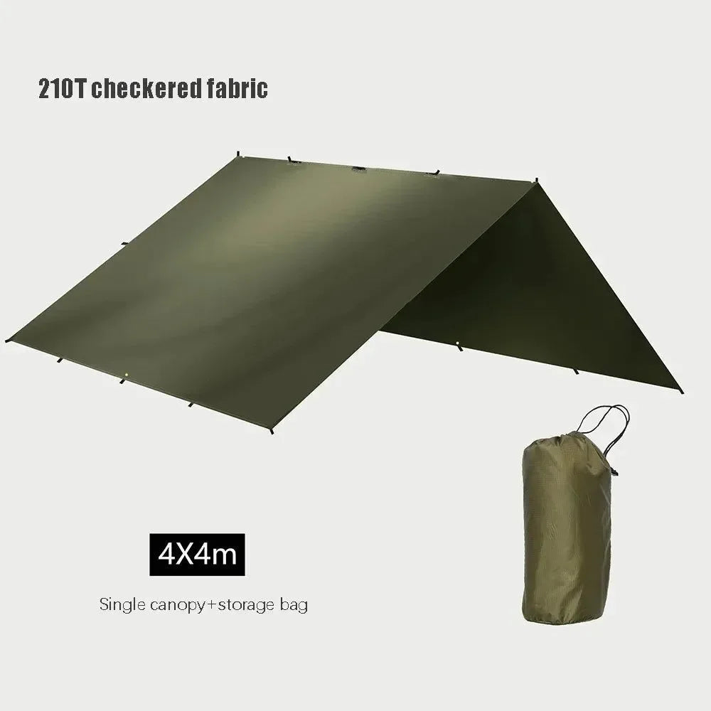 4x4m 4x3m 3x3m Tarp Tent - Waterproof Camping UV Protection Outdoor Hiking Backpacking Tent Tarp Sun Shelter - Trekker Essentials