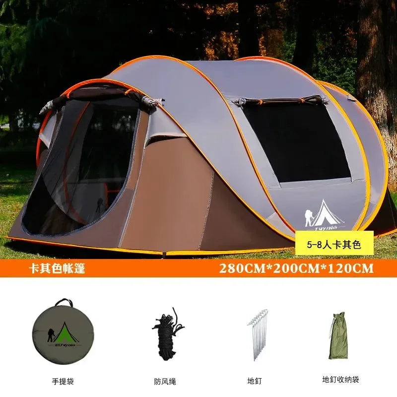 5-8 Person Automatic Speed-Opening Beach Camping Tent - Trekker Essentials