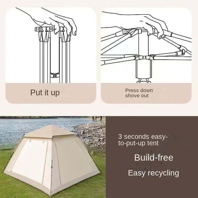 5-8 Person Outdoor Automatic Quick Open Tent Rainfly Waterproof Camping Tent - Trekker Essentials