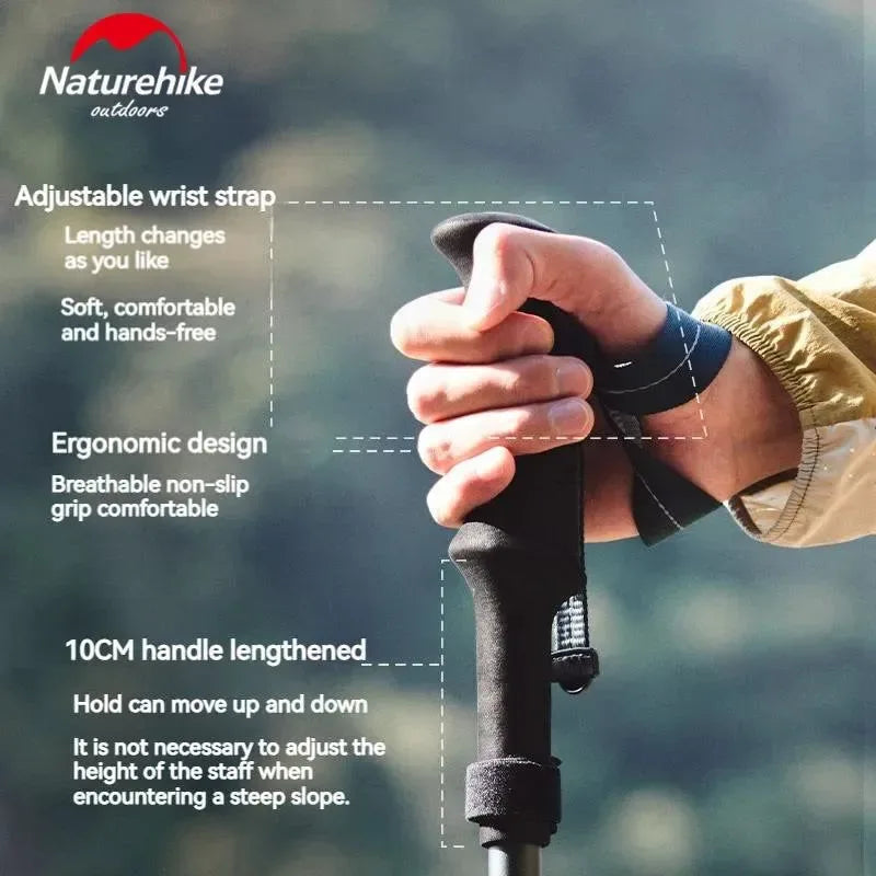 5-Section Carbon Fiber Collapsible Telescopic Trekking Poles - Lightweight Walking Hiking Stick - Trekker Essentials