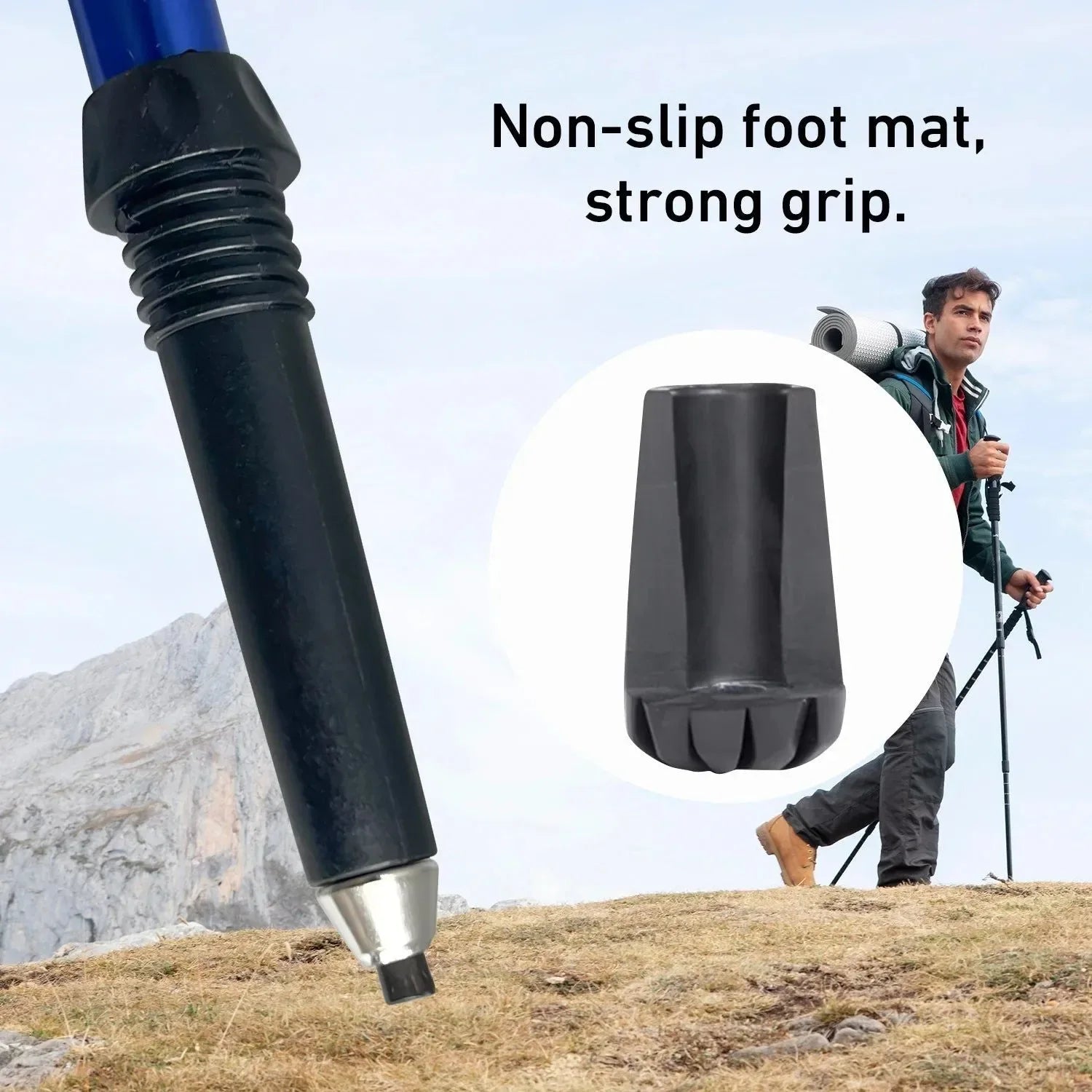 5-Section Portable Outdoor Fold Trekking Pole - Telescopic Hiking Stick with Foam Handle, Ideal for Nordic Walking, Camping, and Elderly - Trekker Essentials