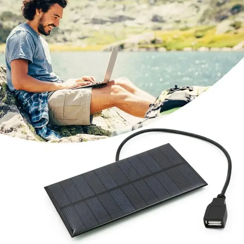5.5W USB Solar Panel Power Bank Charger - Compact Solar Charger for Smart Phones, Tablets, Hiking, and Camping - Trekker Essentials