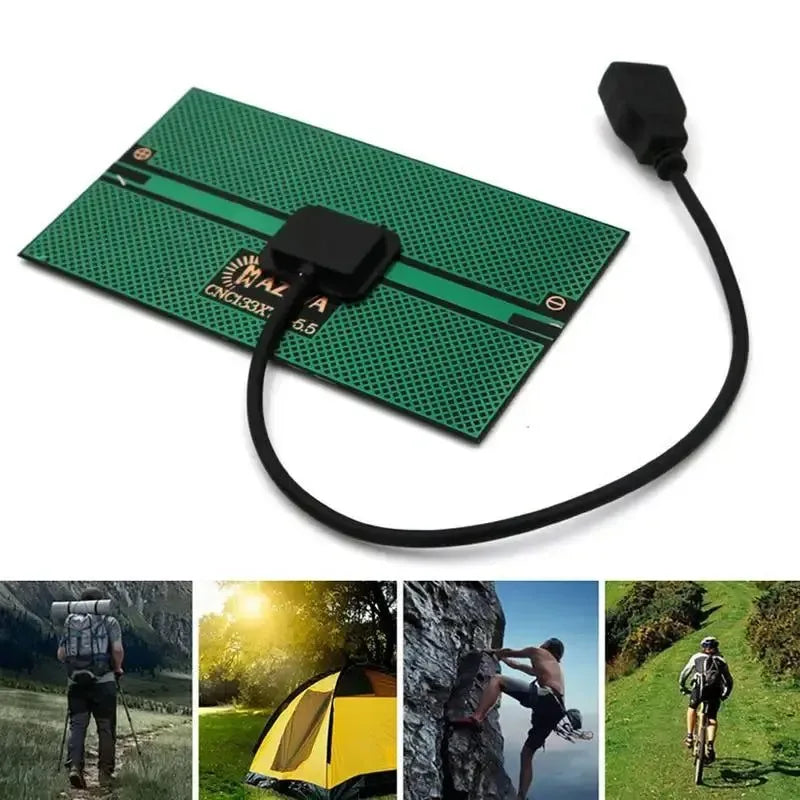 5.5W USB Solar Panel Power Bank Charger - Compact Solar Charger for Smart Phones, Tablets, Hiking, and Camping - Trekker Essentials