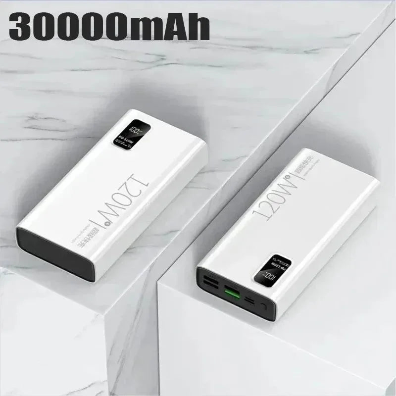 50000mAh Power Bank: Portable Battery Charger with Wireless Charging, Built-in Cables, and Solar Panel for iPhone, Xiaomi, Huawei, Samsung - Trekker Essentials