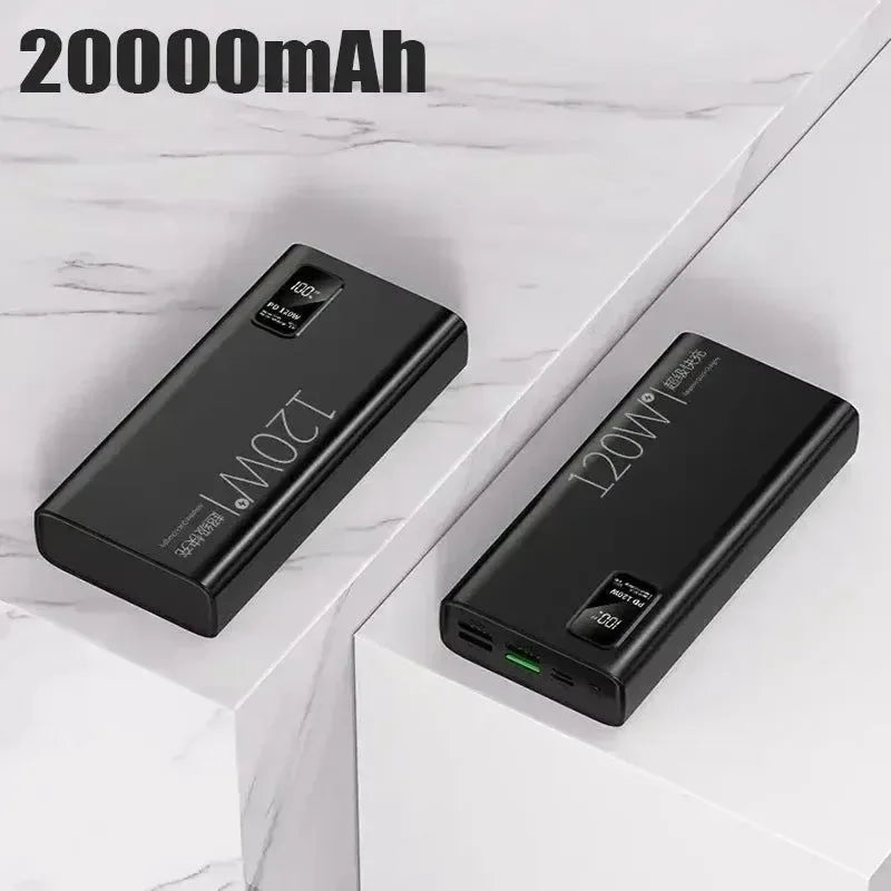 50000mAh Power Bank: Portable Battery Charger with Wireless Charging, Built-in Cables, and Solar Panel for iPhone, Xiaomi, Huawei, Samsung - Trekker Essentials