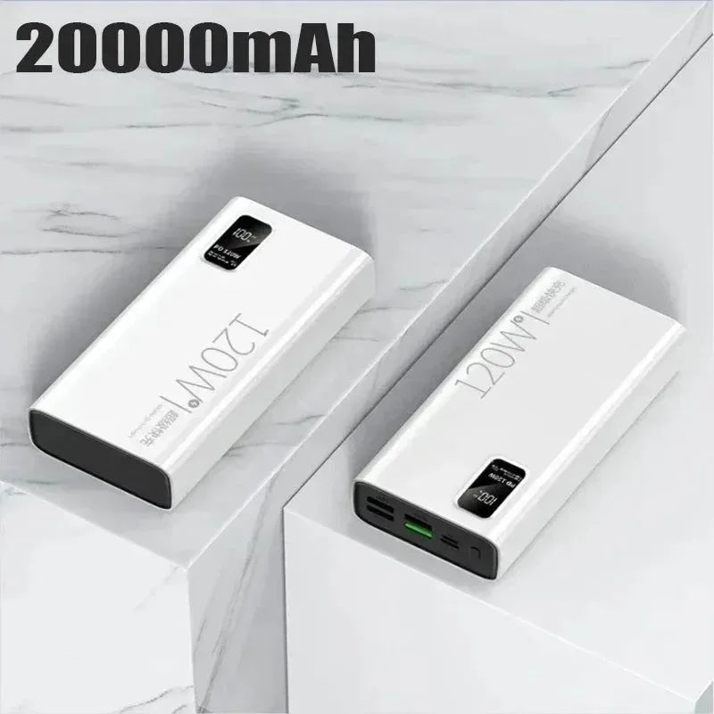 50000mAh Power Bank: Portable Battery Charger with Wireless Charging, Built-in Cables, and Solar Panel for iPhone, Xiaomi, Huawei, Samsung - Trekker Essentials