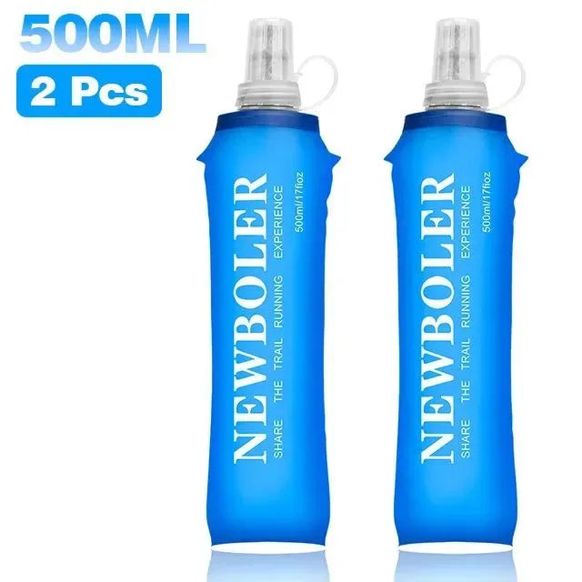 500ML Foldable Silicone Soft Flask Water Bottles - Portable Hydration Pack for Outdoors Travelling Running - Trekker Essentials