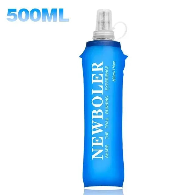 500ML Foldable Silicone Soft Flask Water Bottles - Portable Hydration Pack for Outdoors Travelling Running - Trekker Essentials
