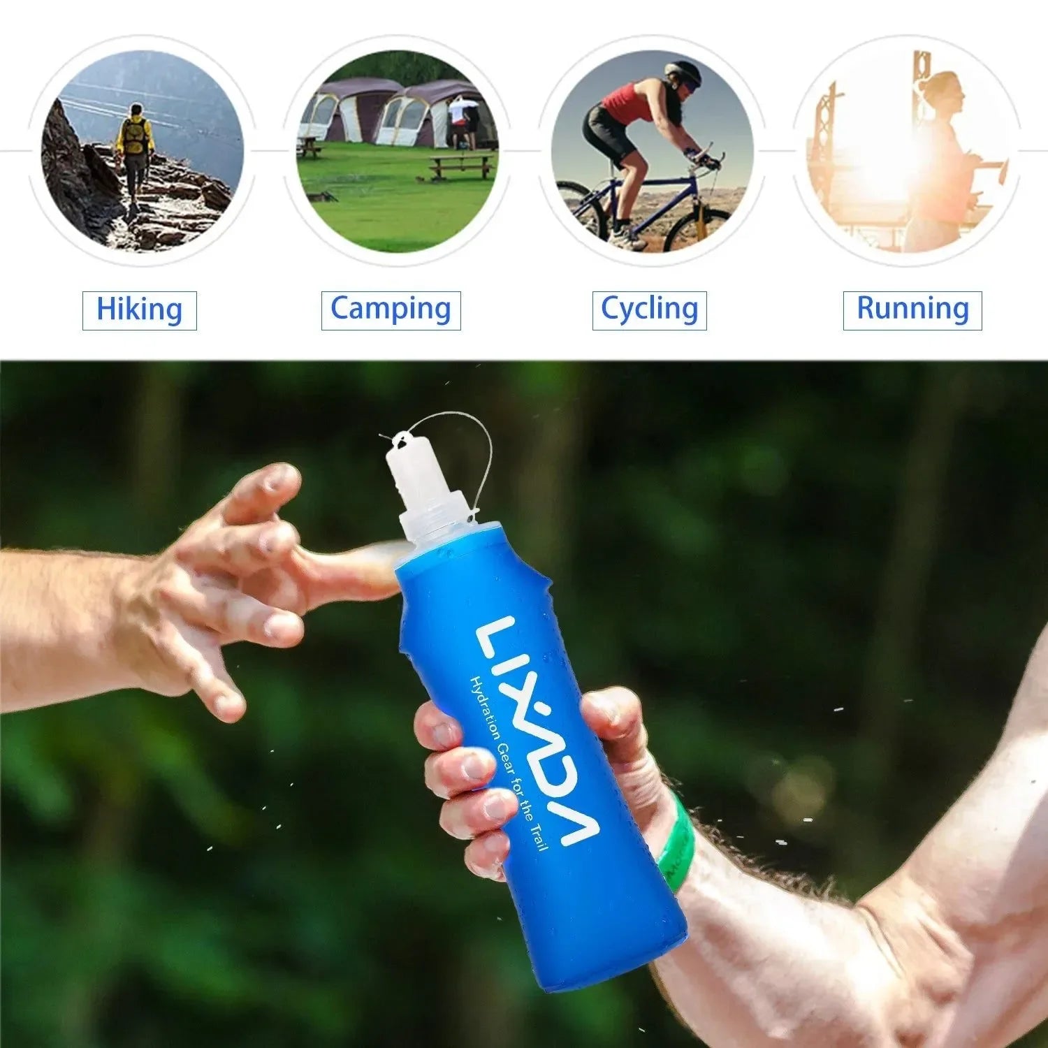 500ml Outdoor Sport Soft Water Bottle: Folding TPU Soft Flask for Camping, Running, Cycling - Trekker Essentials