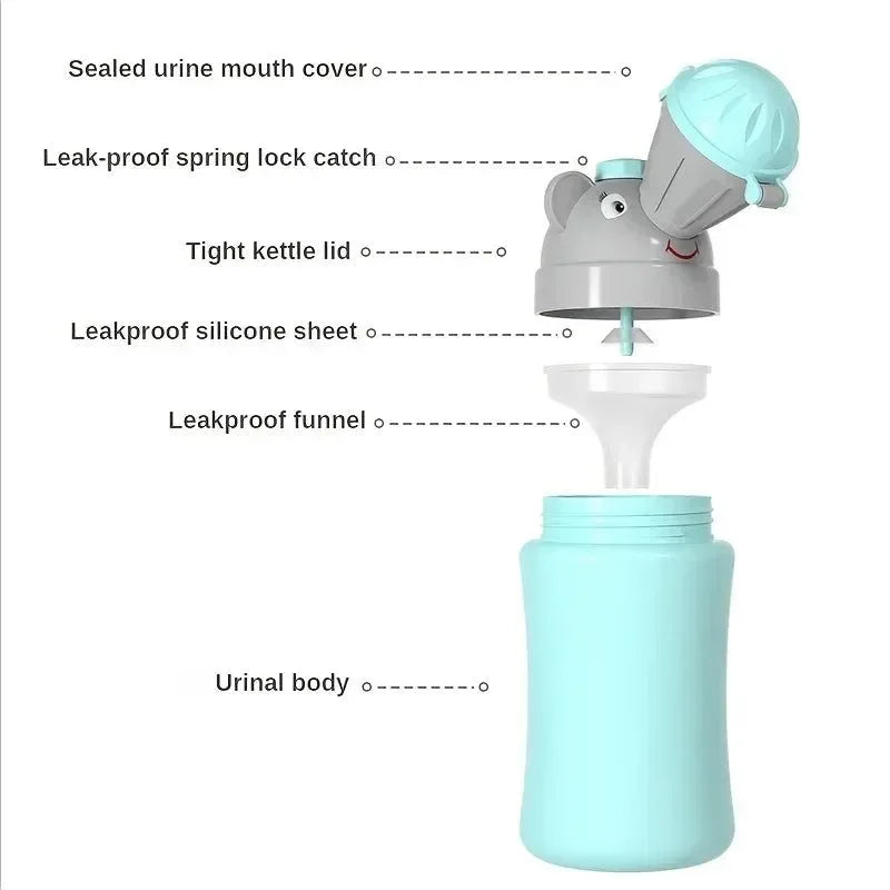 500ML Portable Baby Hygienic Toilet Urinal - Leak-Proof Outdoor Potty for Boys and Girls - Trekker Essentials