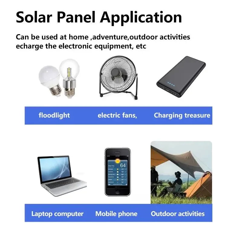 500W Solar Panel 5V USB Portable Waterproof For Cell Phone Power Bank Battery Charger Outdoor Camping Hiking Fishing - Trekker Essentials