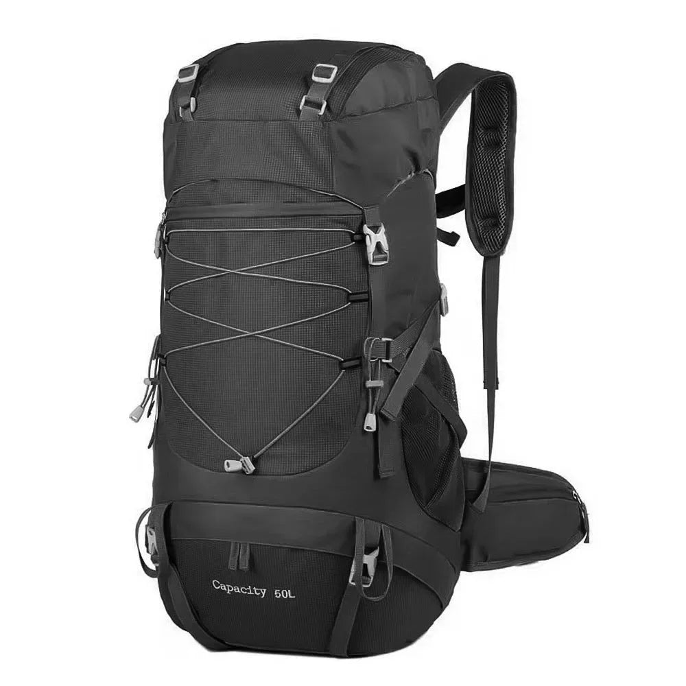 50L Hiking Backpack with Rain Cover: Versatile Outdoor Rucksack for Travel, Trekking, and Camping - Trekker Essentials