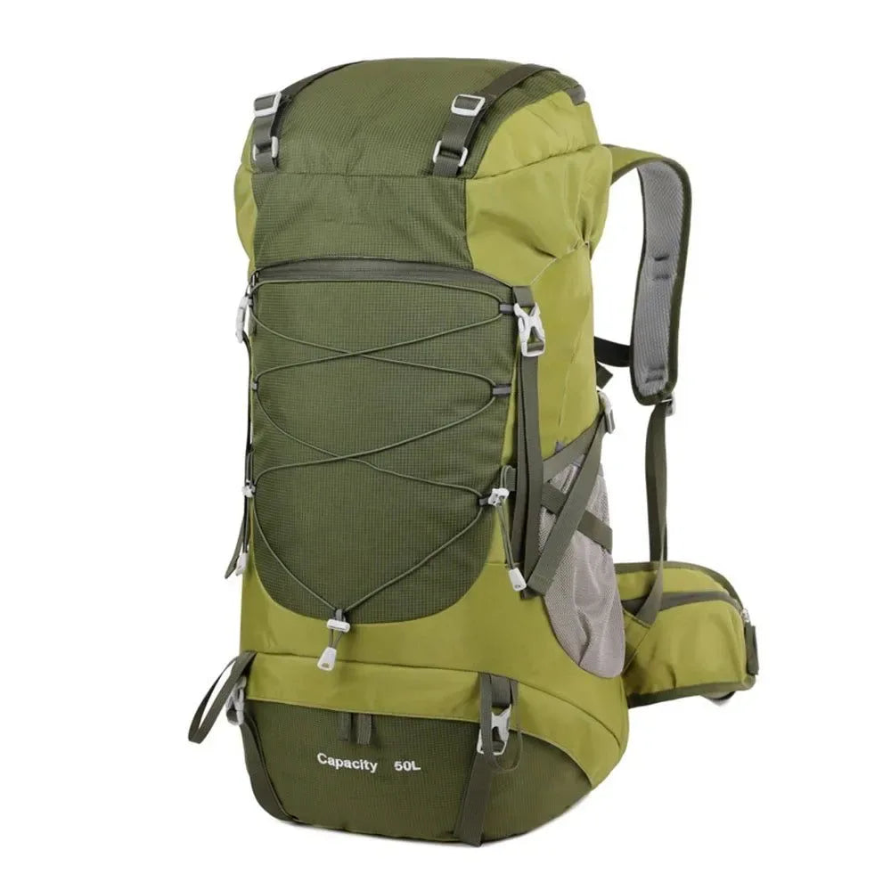 50L Hiking Backpack with Rain Cover: Versatile Outdoor Rucksack for Travel, Trekking, and Camping - Trekker Essentials