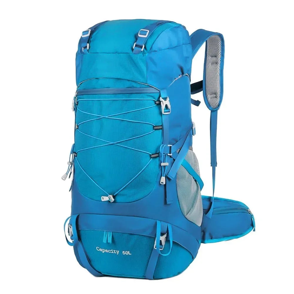 50L Hiking Backpack with Rain Cover: Versatile Outdoor Rucksack for Travel, Trekking, and Camping - Trekker Essentials
