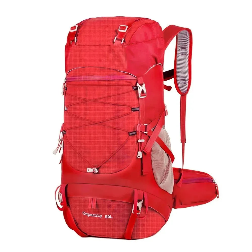 50L Hiking Backpack with Rain Cover: Versatile Outdoor Rucksack for Travel, Trekking, and Camping - Trekker Essentials