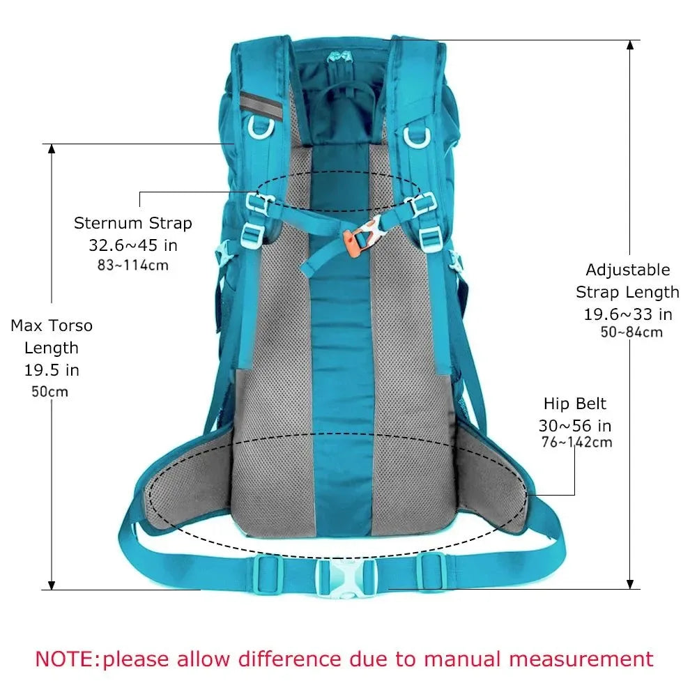 50L Hiking Backpack with Rain Cover: Versatile Outdoor Rucksack for Travel, Trekking, and Camping - Trekker Essentials