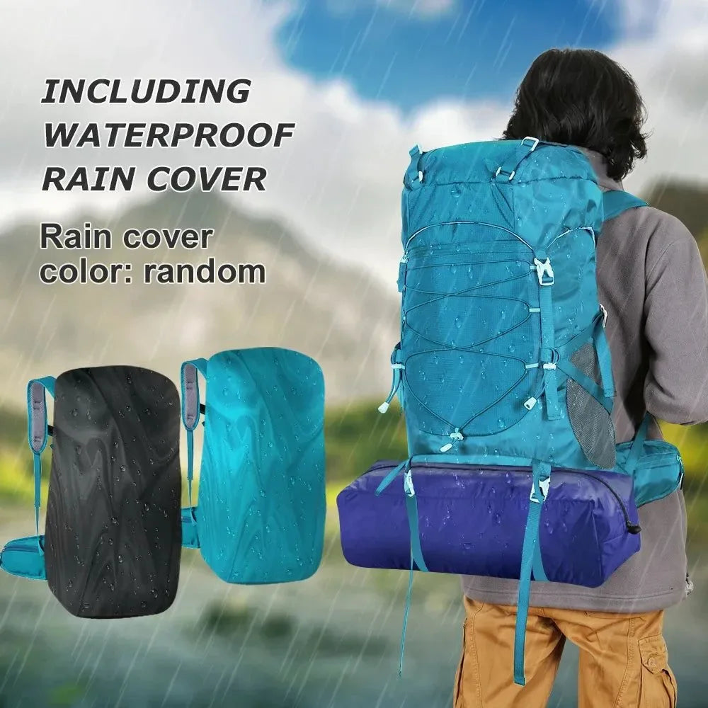 50L Hiking Backpack with Rain Cover: Versatile Outdoor Rucksack for Travel, Trekking, and Camping - Trekker Essentials