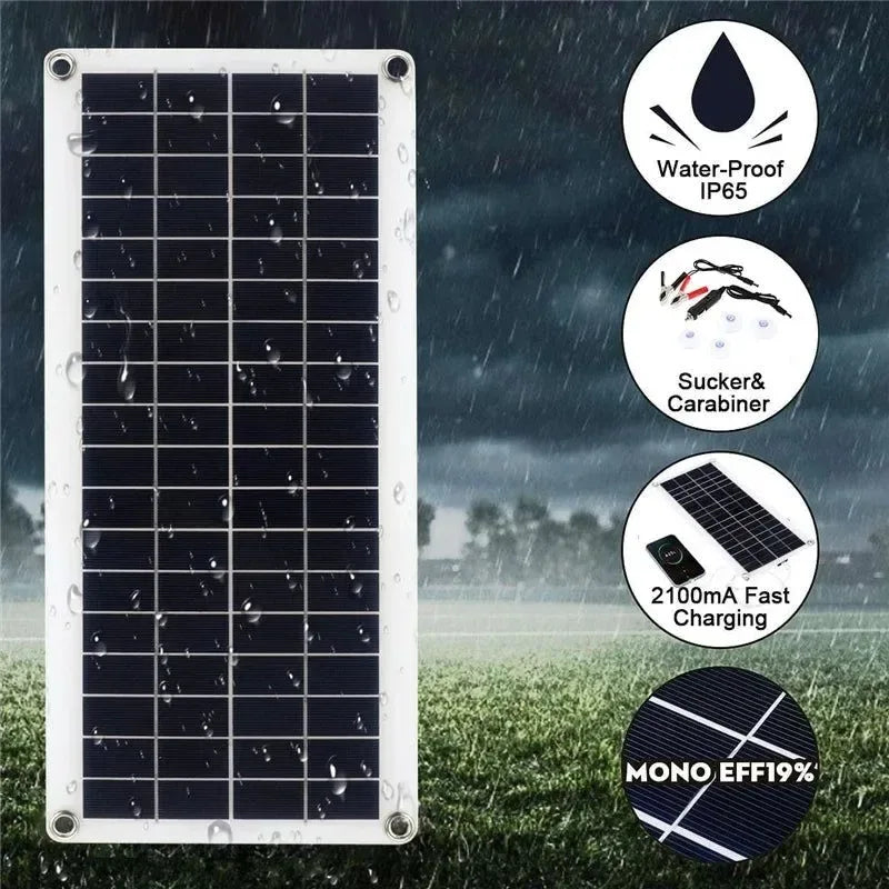 50W Solar Panel 12V USB Power Portable Outdoor Solar Cell Car Ship Camping Hiking Travel Phone Charger - Trekker Essentials