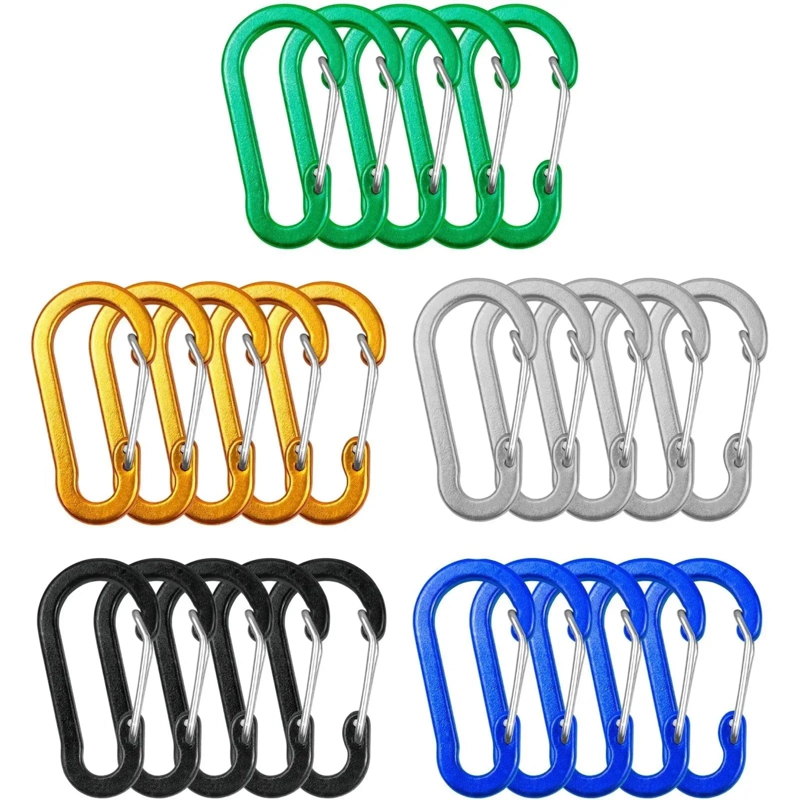 5/10pcs Mini Aluminum Alloy Carabiner Clips - D Rings Keychain Clips for Outdoor Camping, Hiking, Fishing, Backpacking - Trekker Essentials