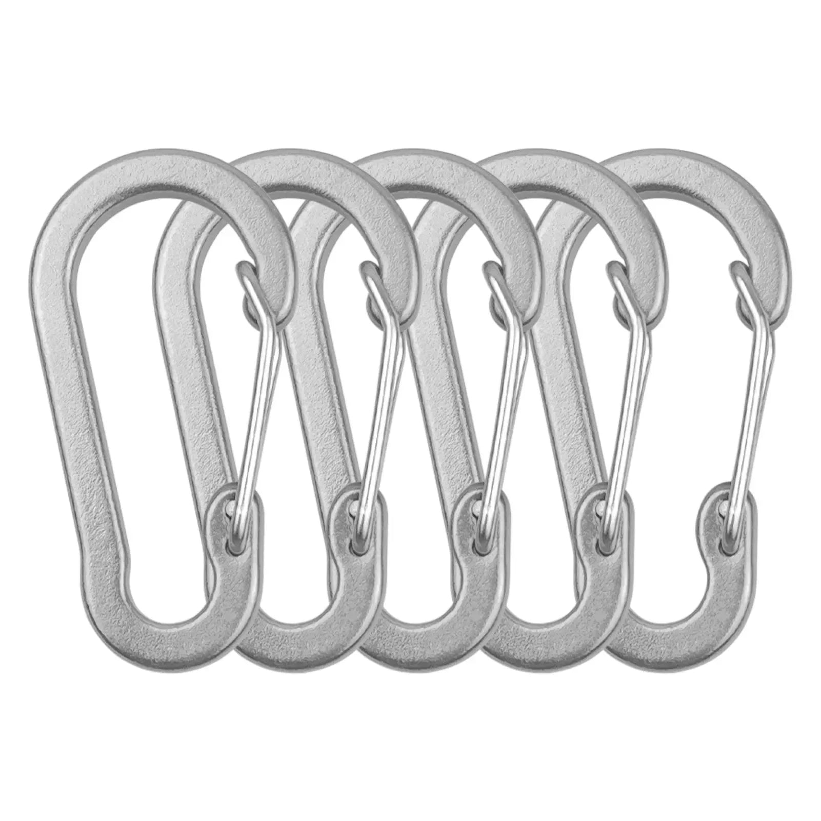 5/10pcs Mini Aluminum Alloy Carabiner Clips - D Rings Keychain Clips for Outdoor Camping, Hiking, Fishing, Backpacking - Trekker Essentials
