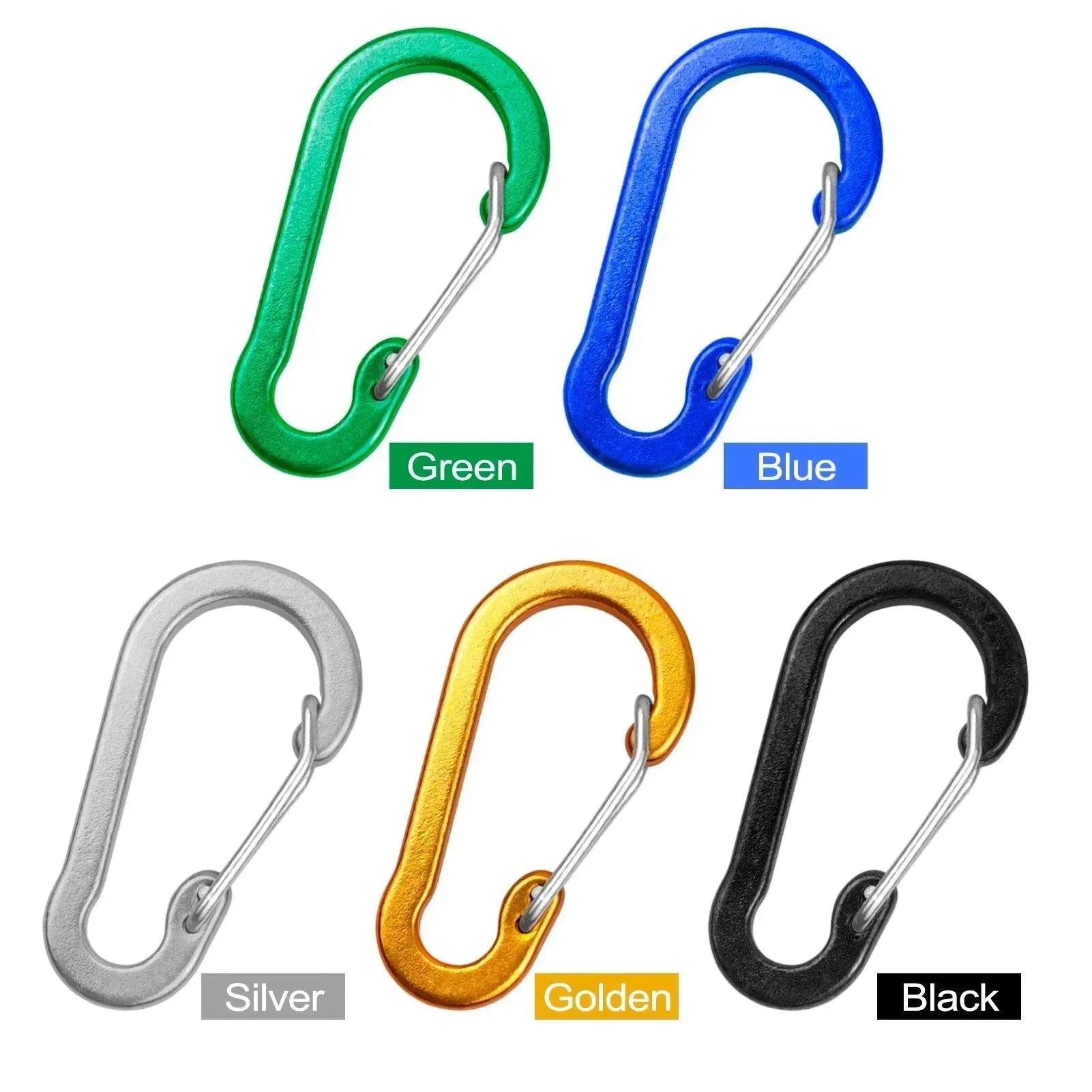 5/10pcs Mini Aluminum Alloy Carabiner Clips - D Rings Keychain Clips for Outdoor Camping, Hiking, Fishing, Backpacking - Trekker Essentials