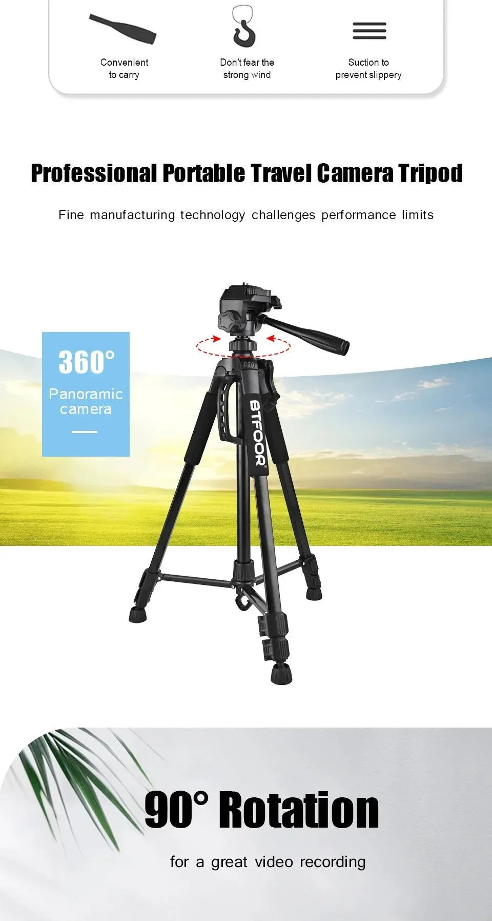 55" Aluminum Camera Tripod with Phone Mount - 140CM Tall Stand w/Pan Head for DSLR & Smartphone - Trekker Essentials