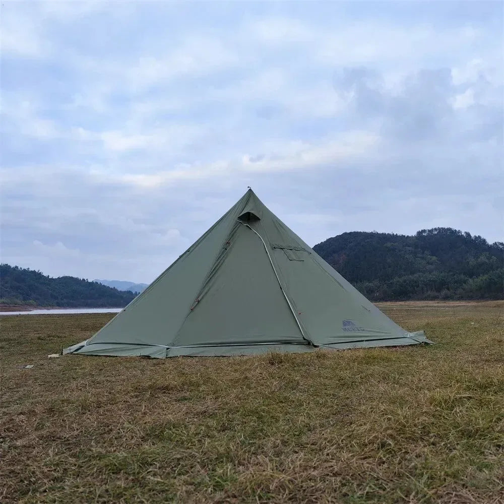 5M Oversized Pyramid Tent with Snow Skirt and Chimney Jacket - Trekker Essentials