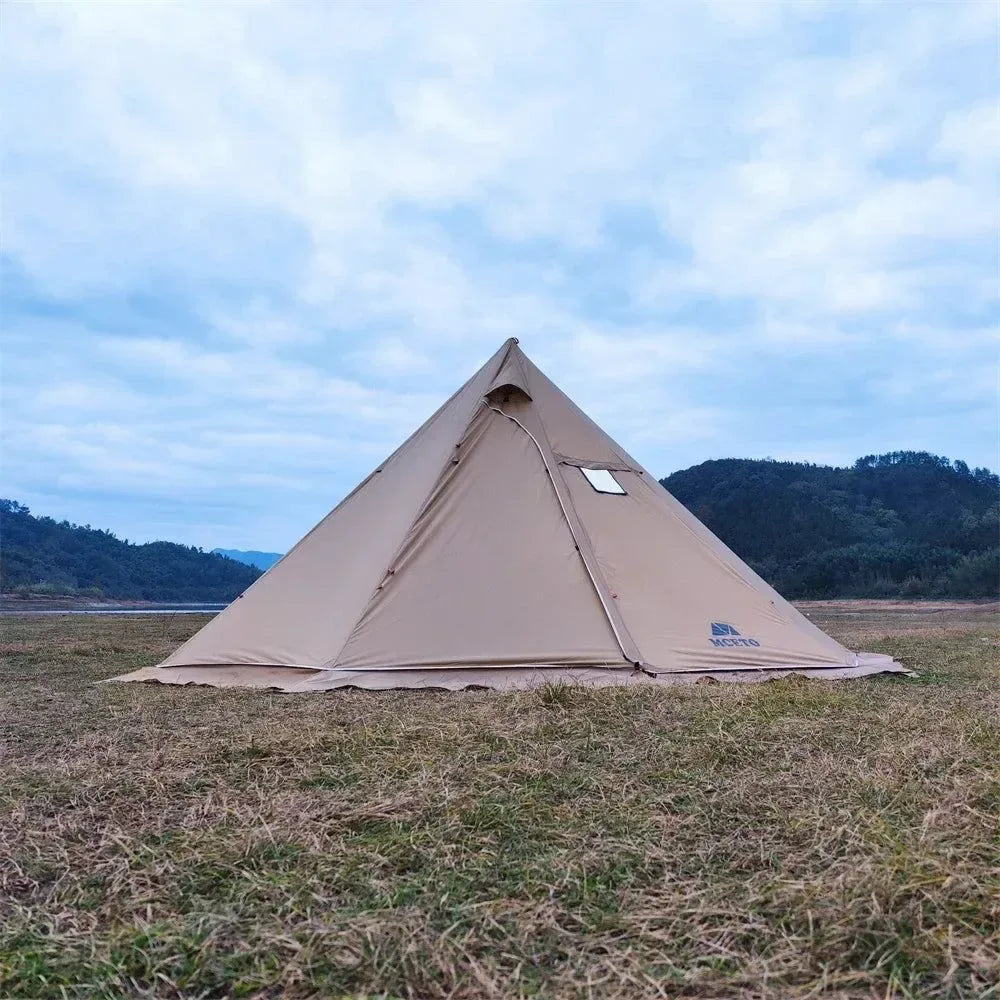5M Oversized Pyramid Tent with Snow Skirt and Chimney Jacket - Trekker Essentials