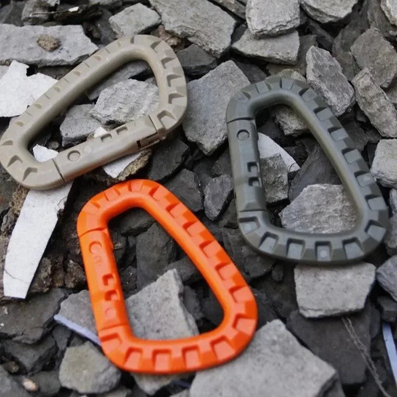 5pcs 8.5cm Tactical Backpack Buckle Carabiner Hook - D Shape Plastic Fast Carabiner for EDC Gear and Outdoor Camping - Trekker Essentials