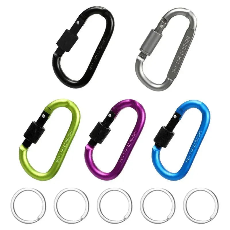 5PCS Aluminium Alloy Carabiner Clip Set for Outdoor and Daily Use - Trekker Essentials