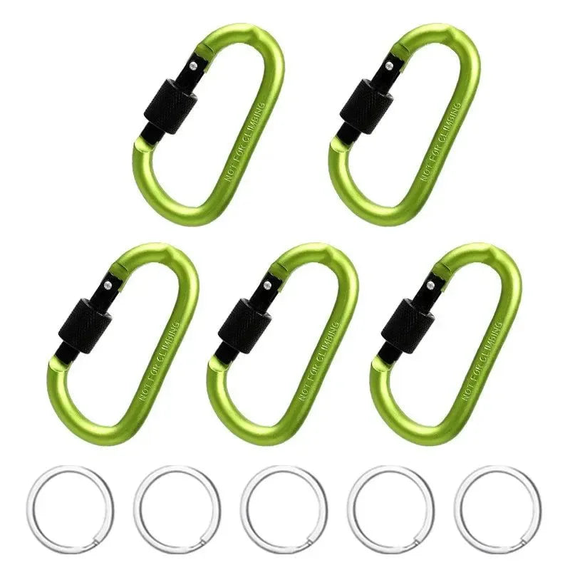 5PCS Aluminium Alloy Carabiner Clip Set for Outdoor and Daily Use - Trekker Essentials