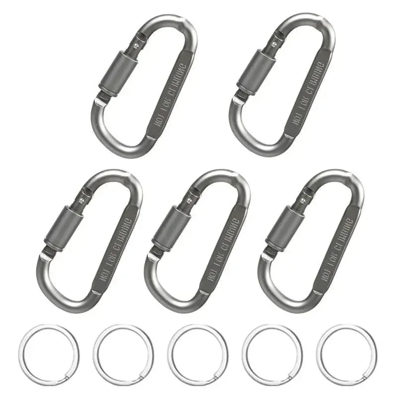 5PCS Aluminium Alloy Carabiner Clip Set for Outdoor and Daily Use - Trekker Essentials