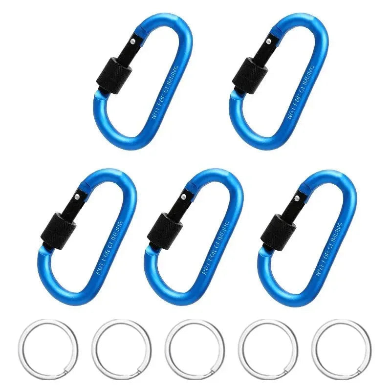 5PCS Aluminium Alloy Carabiner Clip Set for Outdoor and Daily Use - Trekker Essentials