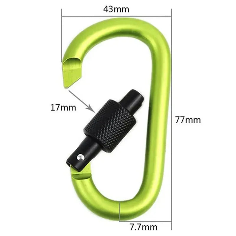 5PCS Aluminium Alloy Carabiner Clip Set for Outdoor and Daily Use - Trekker Essentials