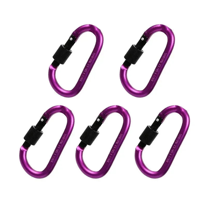 5PCS Aluminium Alloy Carabiner Clip Set for Outdoor and Daily Use - Trekker Essentials