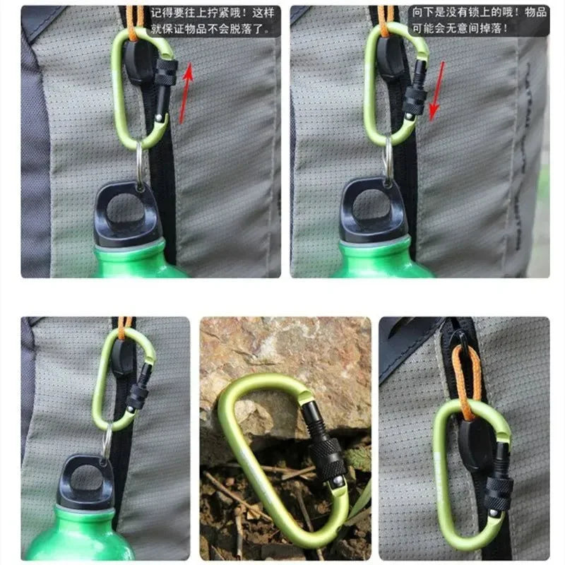5PCS Aluminium Alloy Carabiner Clip Set for Outdoor and Daily Use - Trekker Essentials