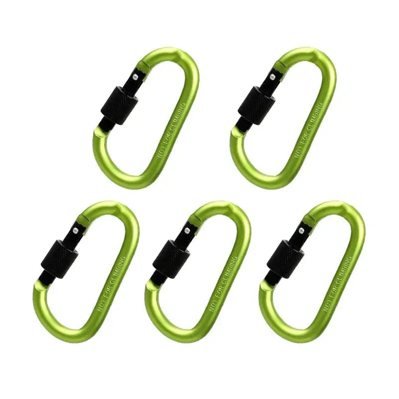 5PCS Aluminium Alloy Carabiner Clip Set for Outdoor and Daily Use - Trekker Essentials