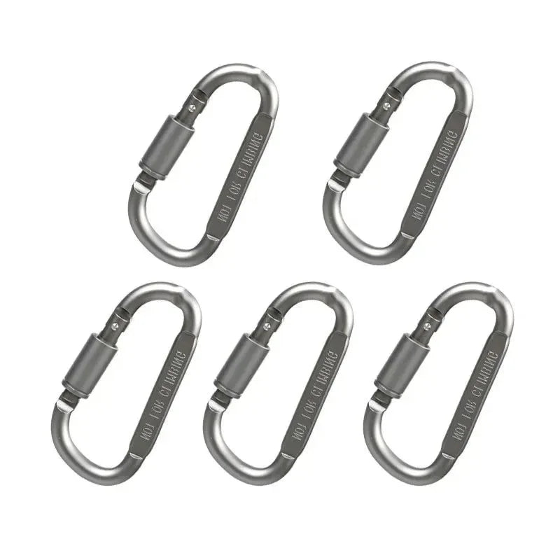 5PCS Aluminium Alloy Carabiner Clip Set for Outdoor and Daily Use - Trekker Essentials