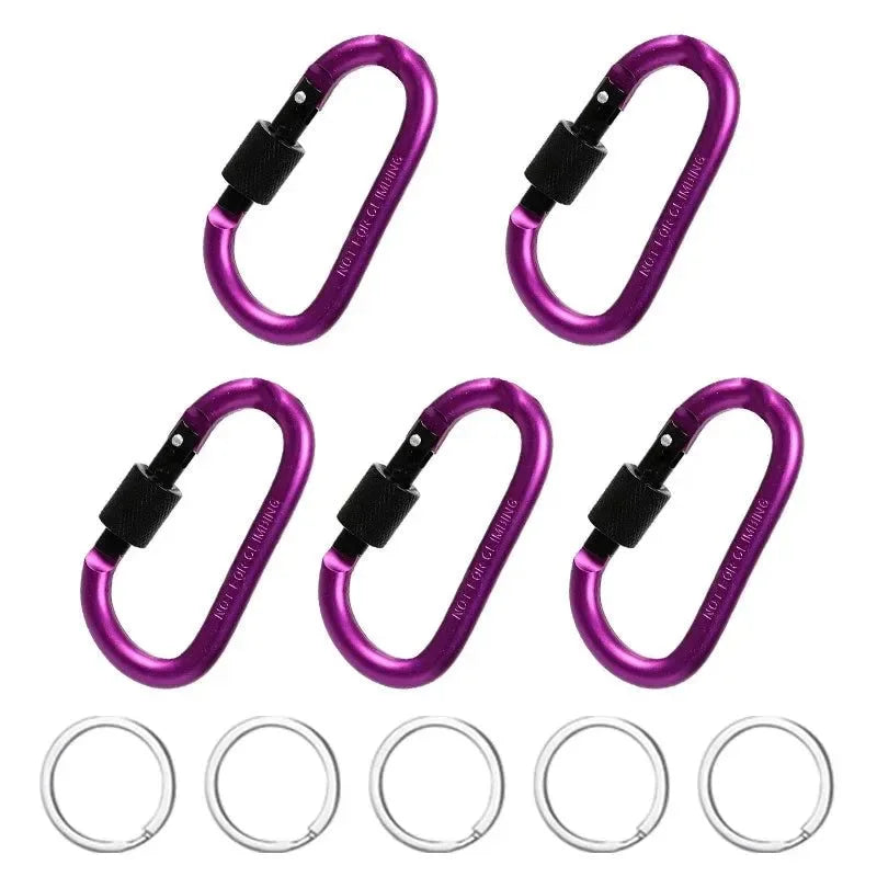 5PCS Aluminium Alloy Carabiner Clip Set for Outdoor and Daily Use - Trekker Essentials